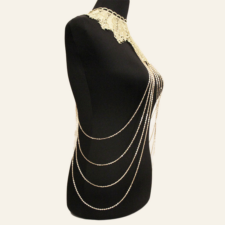 Plastron 'Lierre d'Or' et Chaînes Cascades